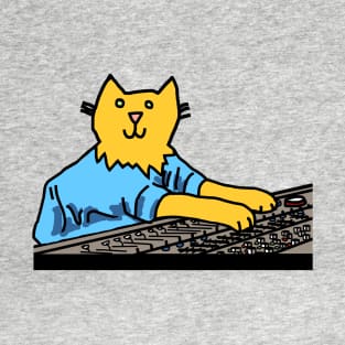 Cat in Control Making Music T-Shirt